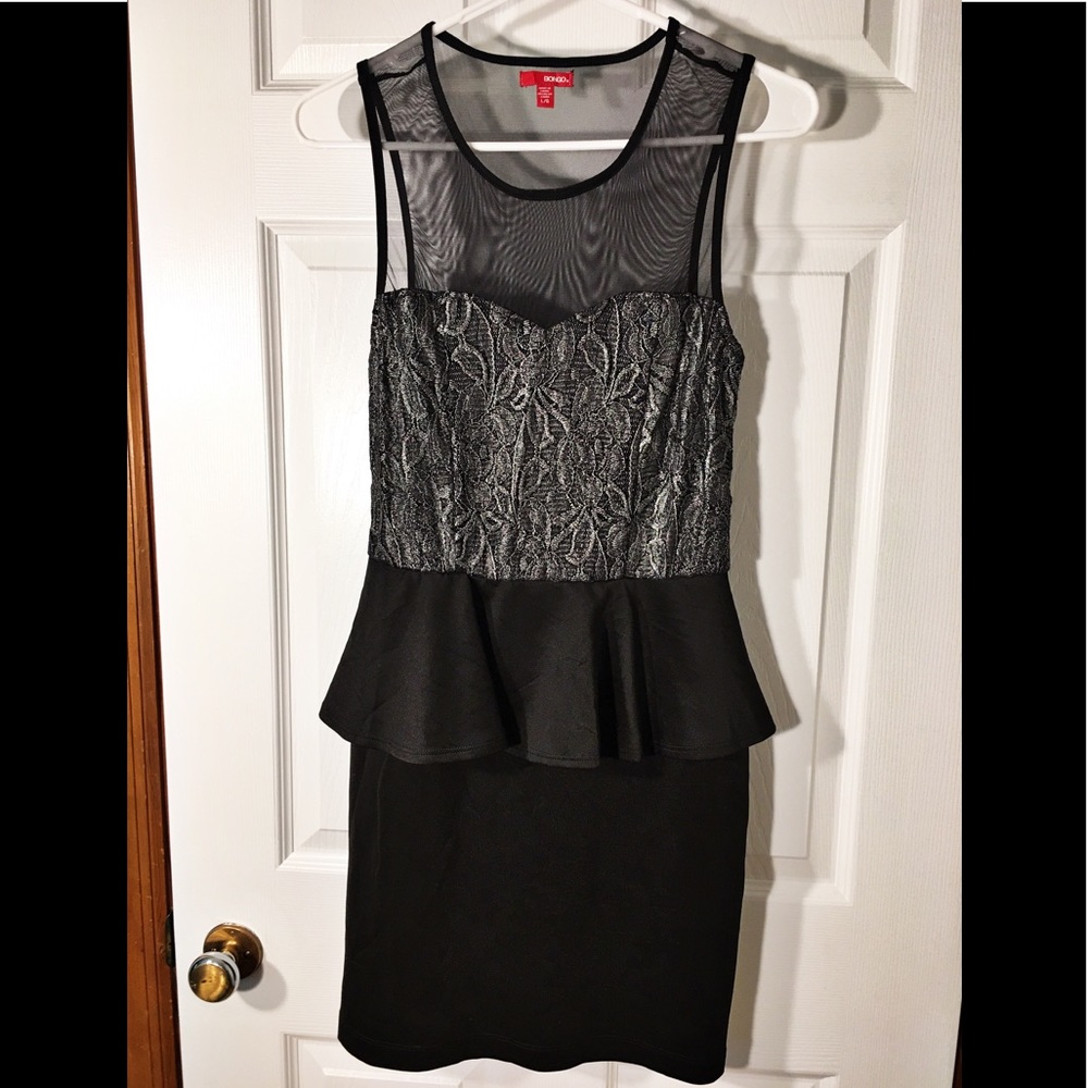 Black/Gunmetal Mini Dress